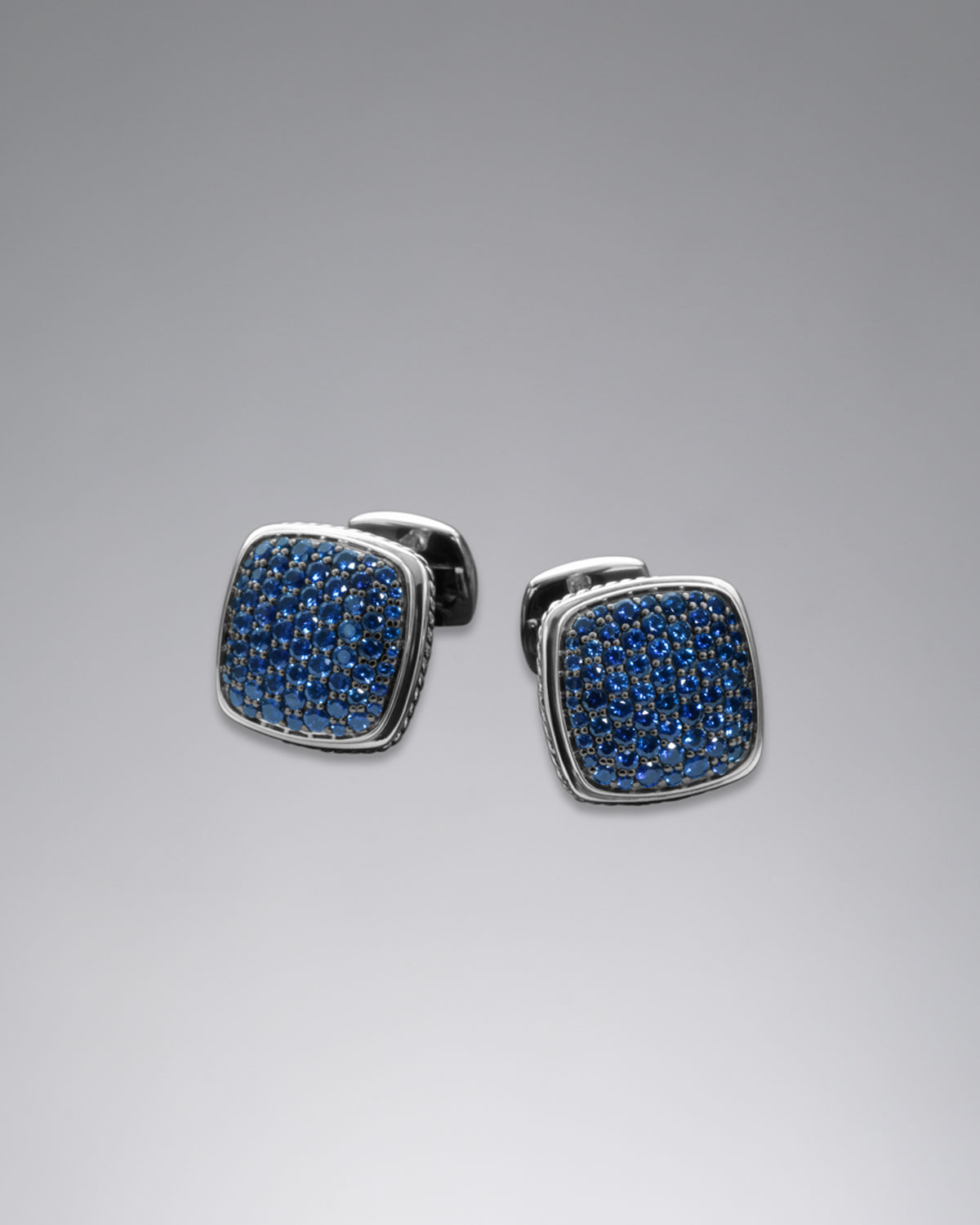 David Yurman Pave Sapphire Cushion Cuff Links in Blue for Men (null) Lyst