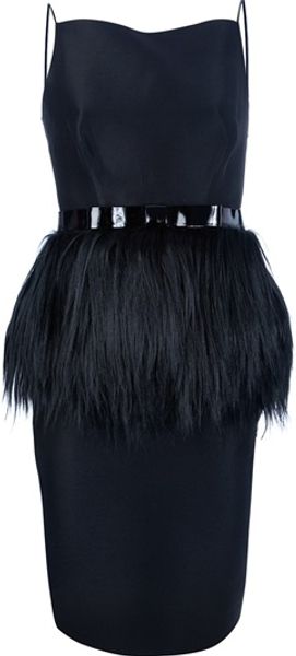 DSquared2 Lamb Fur Dress - Lyst