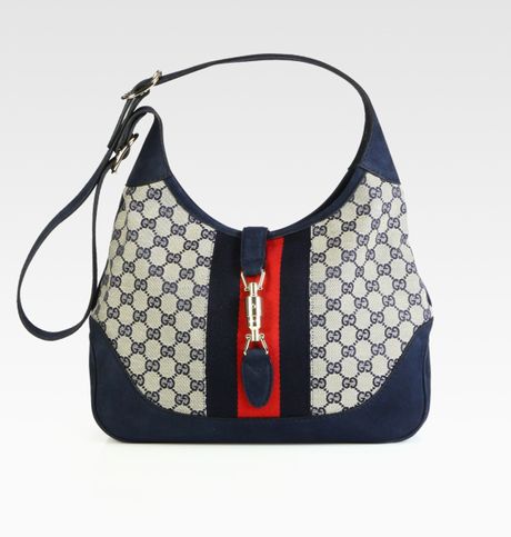Gucci Jackie Original Gg Canvas Shoulder Bag in Blue - Lyst Gucci Jackie Original Gg Canvas Shoulder Bag in Blue - Lyst