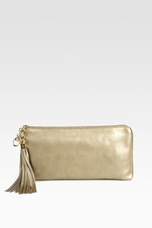 Gucci Broadway Metallic Champagne Leather Evening Clutch - Lyst