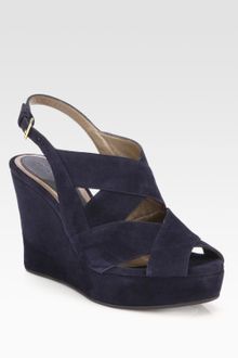 Marni Suede Banded Wedge Sandals - Lyst