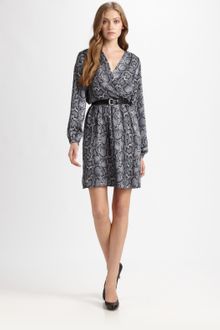 Michael by Michael Kors Printed Wrap Dress - Lyst