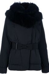 Moncler Fur Hooded Belted Jacket