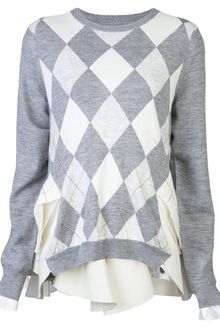 Sacai Argyle Sweater - Lyst