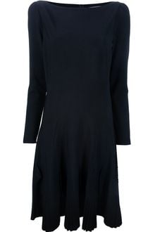 Valentino Long Sleeved Pleated Dress - Lyst