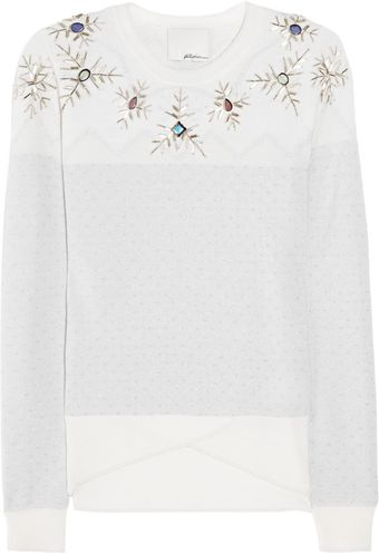 3.1 Phillip Lim Snowflake Embellished Wool Blend Sweater - Lyst