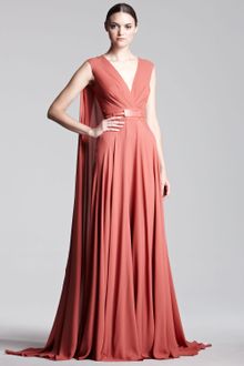 Elie Saab Cape Back Georgette Gown - Lyst