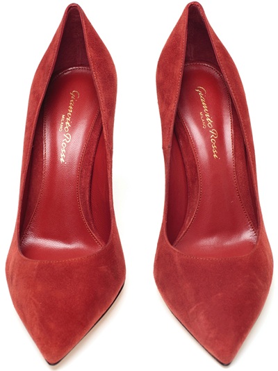 rust suede pumps