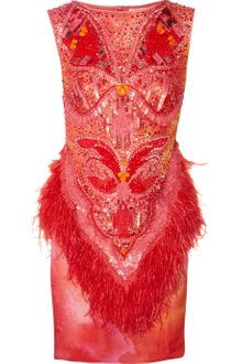 Matthew Williamson Swarovski Crystal Embellished Printed Silk Dress - Lyst