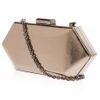 Oscar De La Renta Bronze Nappa Clutch in Gold (bronze) - Lyst