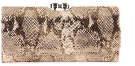 Ted Baker Snake Flapover Purse in Gold (metallic) | Lyst