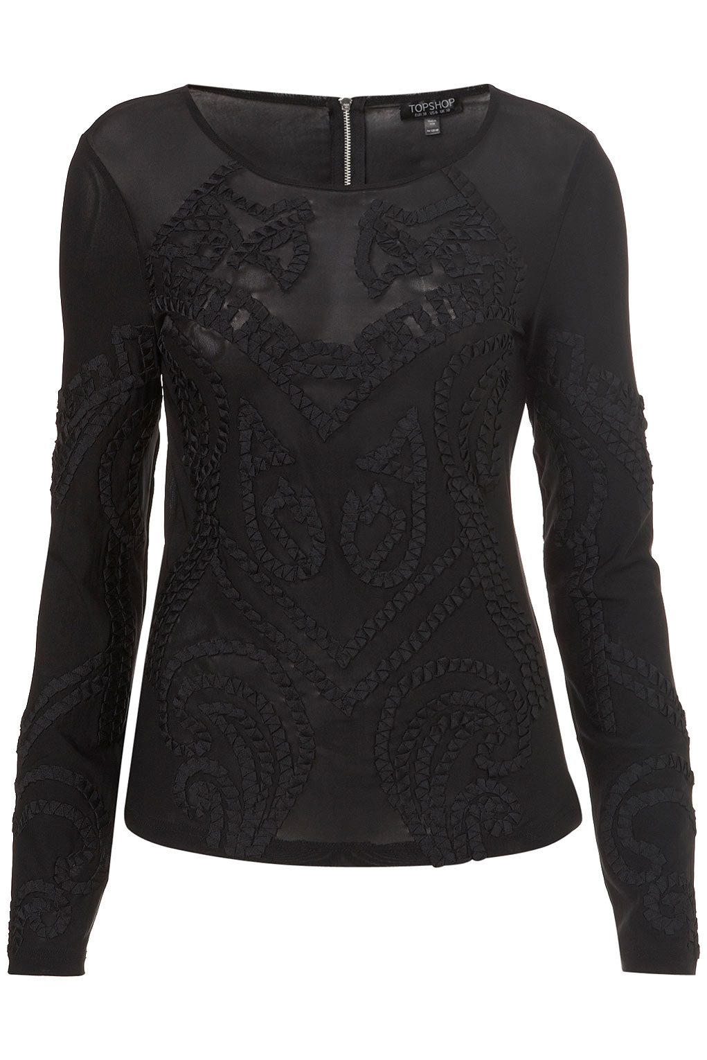 embroidered mesh shirt