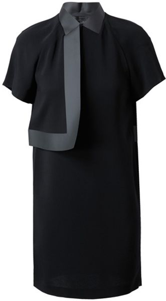 Alexander Wang Crepe and Bonded Vinyl Dress - Lyst