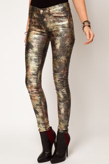 Asos Skinny Jeans in Metallic Camouflage Print - Lyst
