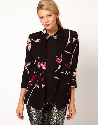 French Connection Printed Long Line Blazer - Lyst