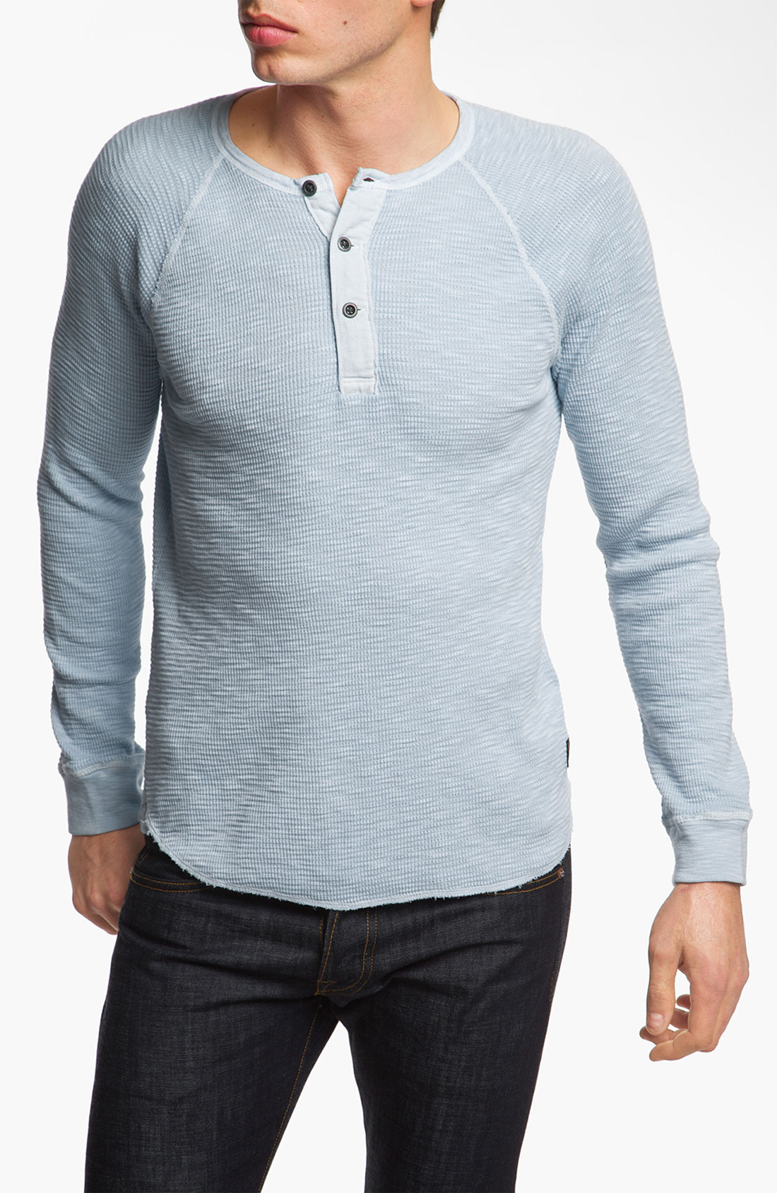 Lucky Brand Waffle Knit Thermal Henley TShirt in Blue for Men (dream