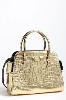 Michael Kors Gia Croc Embossed Satchel - Lyst