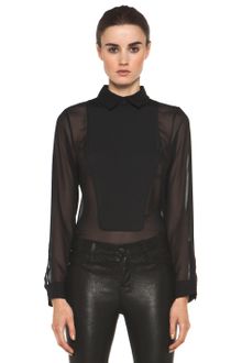 Rag & Bone Back Button Tux Shirt in Black - Lyst
