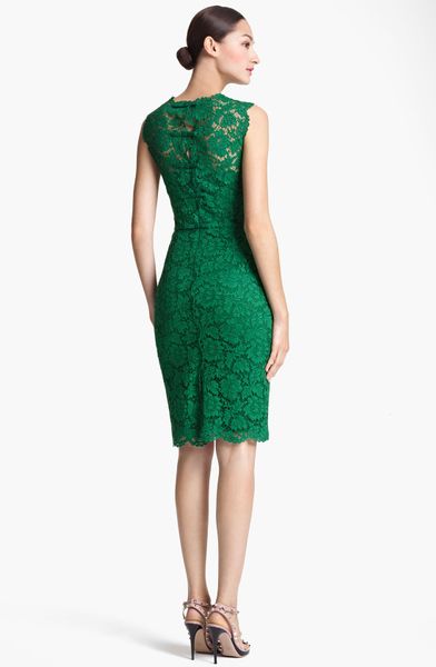 Valentino Lace Sheath Dress In Green Lyst