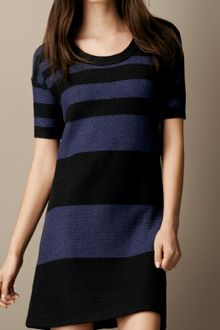 Burberry Brit Cotton Linen Striped Dress - Lyst