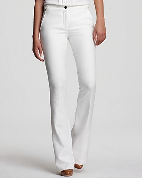 white flare leg pants