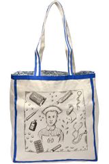 Olympia Le-Tan Exclusives Nurse Printed Canvas Tote Bag