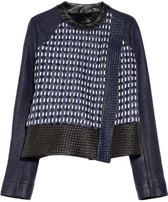 Proenza Schouler Asymmetric Woven Leather Jacket - Lyst
