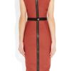 Victoria Beckham Belted Stretch Woolblend Dress in Red - Lyst
