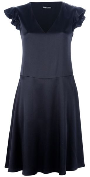 Emporio Armani Cap Sleeve Dress - Lyst
