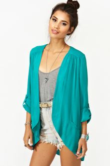 Nasty Gal Boardwalk Blazer Teal - Lyst