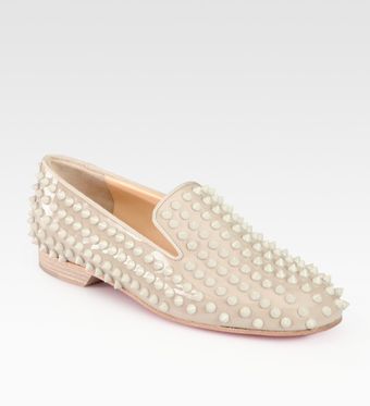 Christian Louboutin Rolling Spikes Patent Leather Smoking Slippers - Lyst