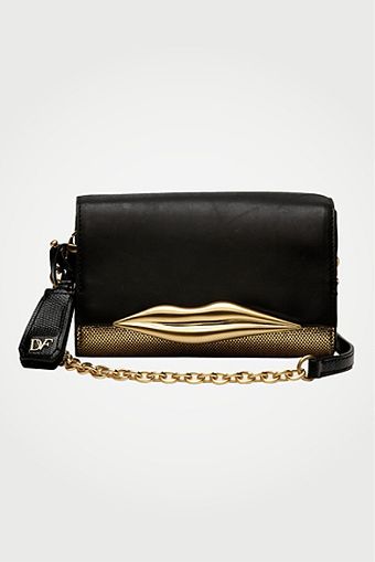 Diane Von Furstenberg Lips Metallic Mini Bag - Lyst
