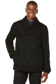 Perry Ellis Wool Shawl Collar Peacoat - Lyst