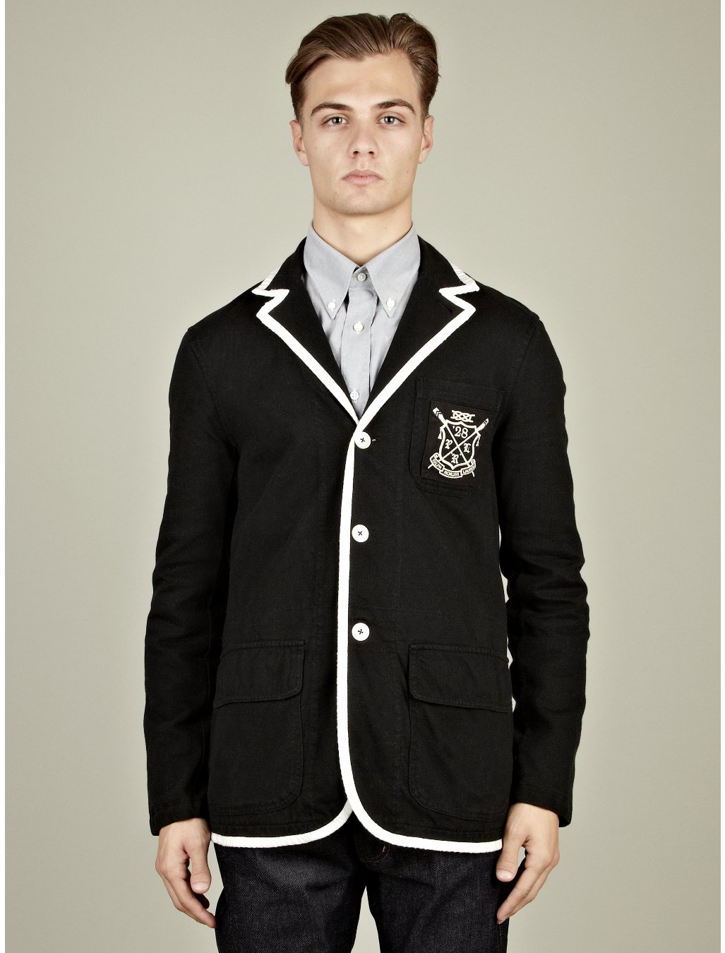 Polo Ralph Lauren Mens Crest Jersey Blazer in Black for Men (white) Lyst