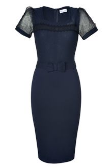Valentino Red Blackmidnight Blue Waffle Knit Combo Dress - Lyst