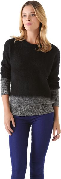 DKNY Tweeded Trim Crew Neck Sweater - Lyst