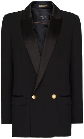 Mango Satin Lapels Masculine Cut Blazer - Lyst