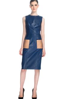 Patricia Viera Special Leather Bicolor Dress - Lyst