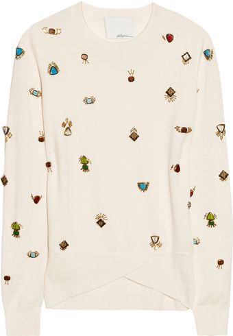 3.1 Phillip Lim Embellished Wool Sweater - Lyst