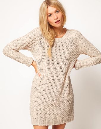 ASOS Collection Asos Textured Stitch Jumper Dress - Lyst