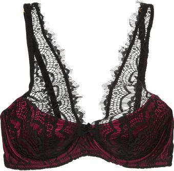 Mimi Holliday By Damaris Bisou Bisou Kiss Lace and Satin Plunge Bra - Lyst