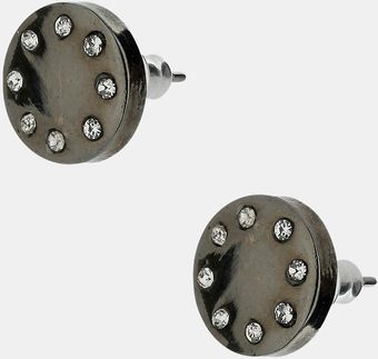 Topman Crystal Outline Disc Earrings - Lyst