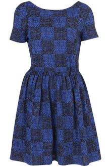 Topshop Grid Print Flippy Dress - Lyst
