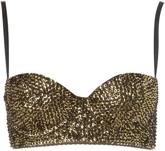 Topshop Beaded Sequin Balcony Bra - Lyst