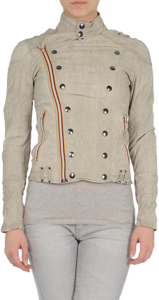 Gold Bunny Leather Outerwear - Lyst