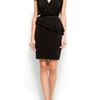 Mango Peplum Draped Dress in Black - Lyst