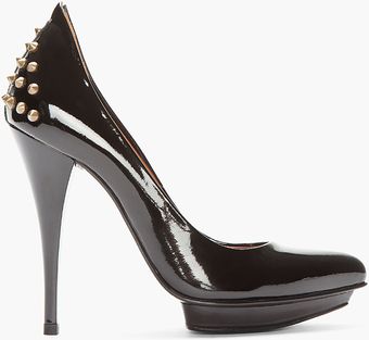 McQ by Alexander McQueen Black Patent Leather Studded Pumps - Lyst