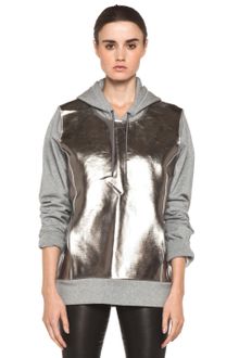 Neil Barrett Metallic Front Hoodie in Smoke Melange - Lyst