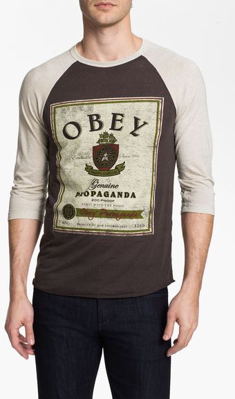 Obey Whiskey Baseball Tshirt - Lyst