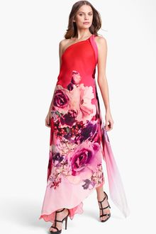 Roberto Cavalli Veronique Print One Shoulder Chiffon Gown - Lyst